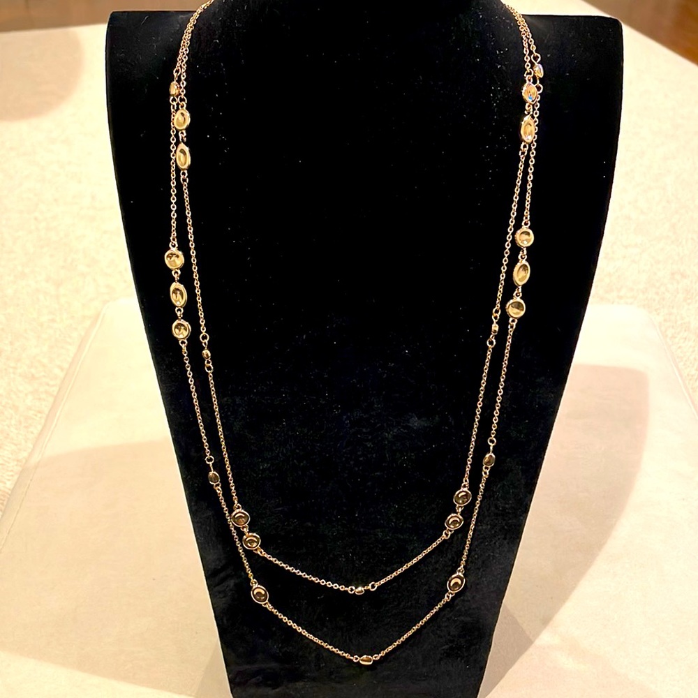 Dress Barn Two Tier Gold Necklace and Earring Set NWT